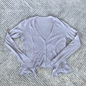 Grey Ruffle Cardigan